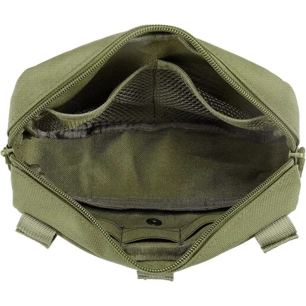 Green Tactical Molle Admin Pouch Utility Laser Cut EDC Tool Bag with Keychain - Picture 3 of 7